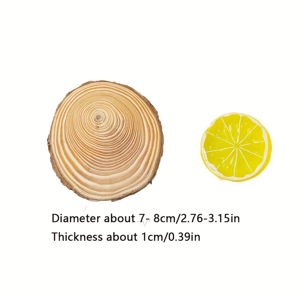4pcs Natural Wooden Slices Round Wood Circles Tree Slices for DIY Crafts