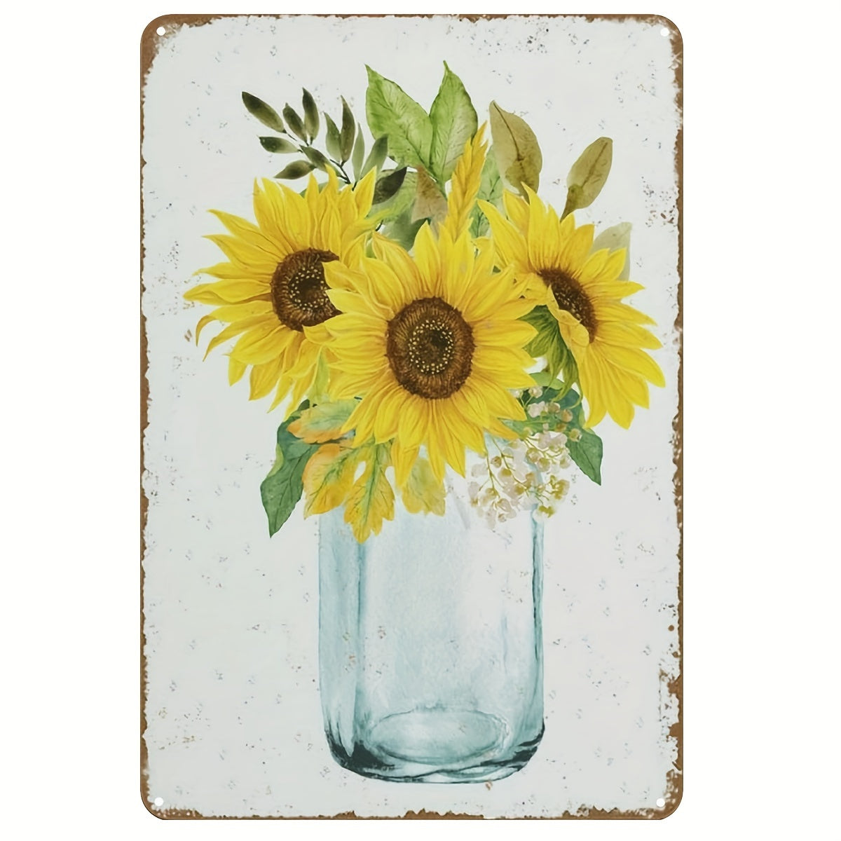 Metal Tin Sign 8''x12'' A Bunch Of Sunflowers Wall Decor
