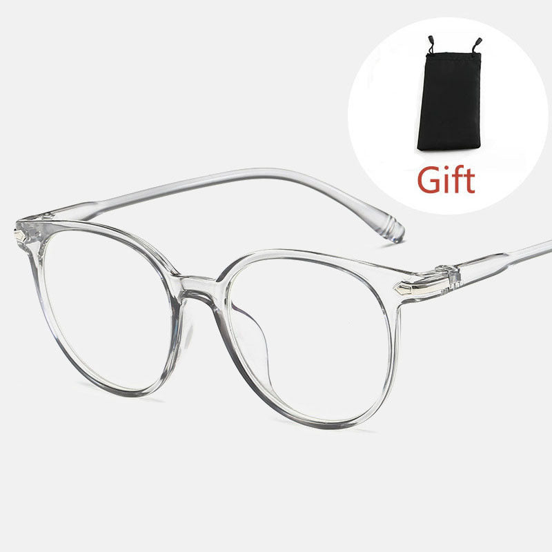 Classic Transparent Oval Proof Computer Glasses with Glasses Bag