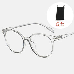 Classic Transparent Oval Proof Computer Glasses with Glasses Bag