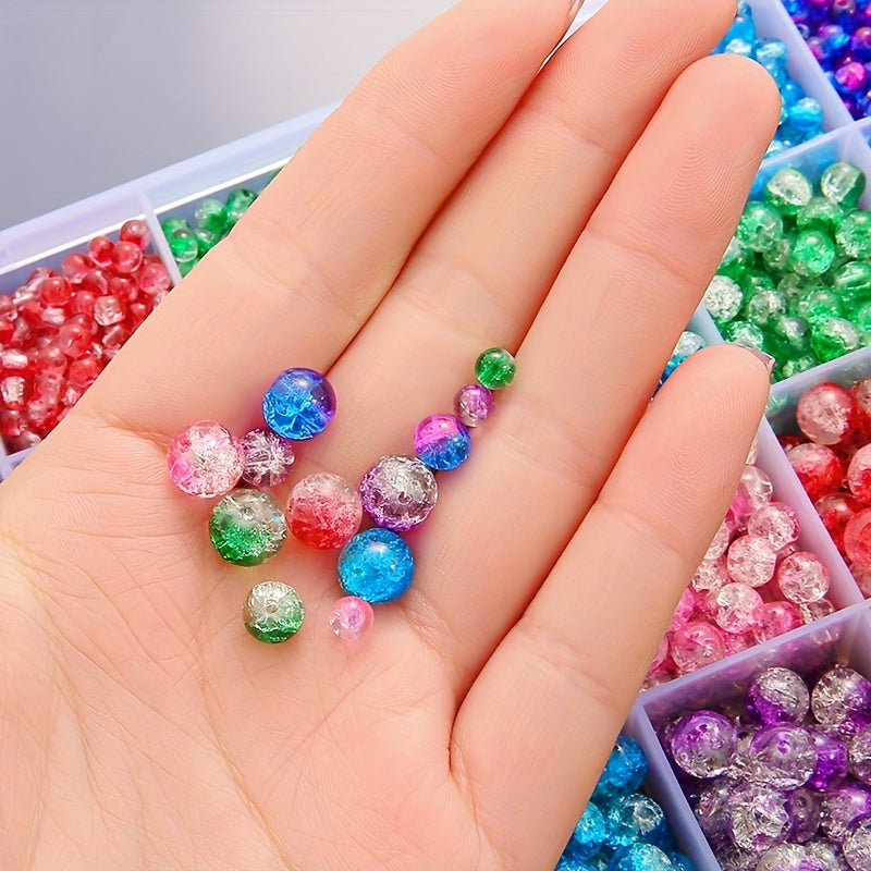 Glass Bead Set Box 8 Beaded Loose Beads DIT Bracelet Necklace Jewelry