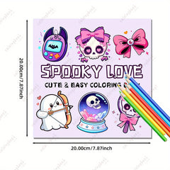 WTX Deluxe Spooky Love Drawing Coloring Book - 22 Pages