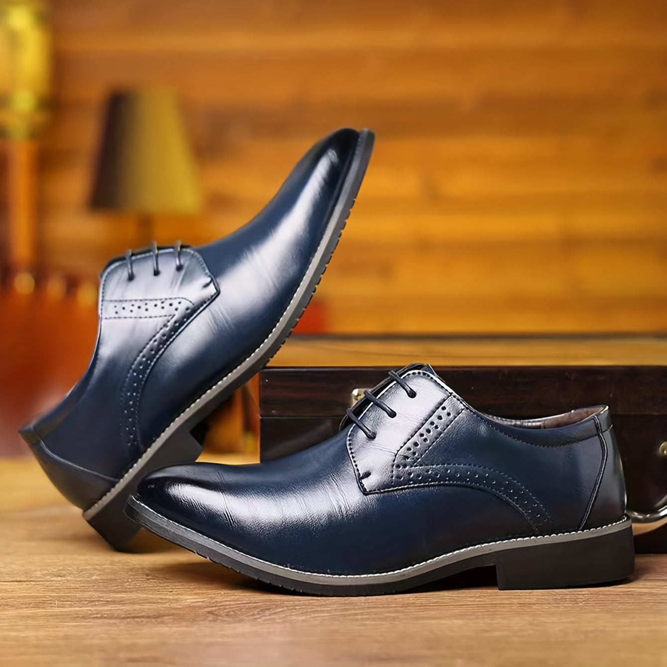 Men's Round Toe Lace Up Dress Shoes Non Slip Formal Shoes