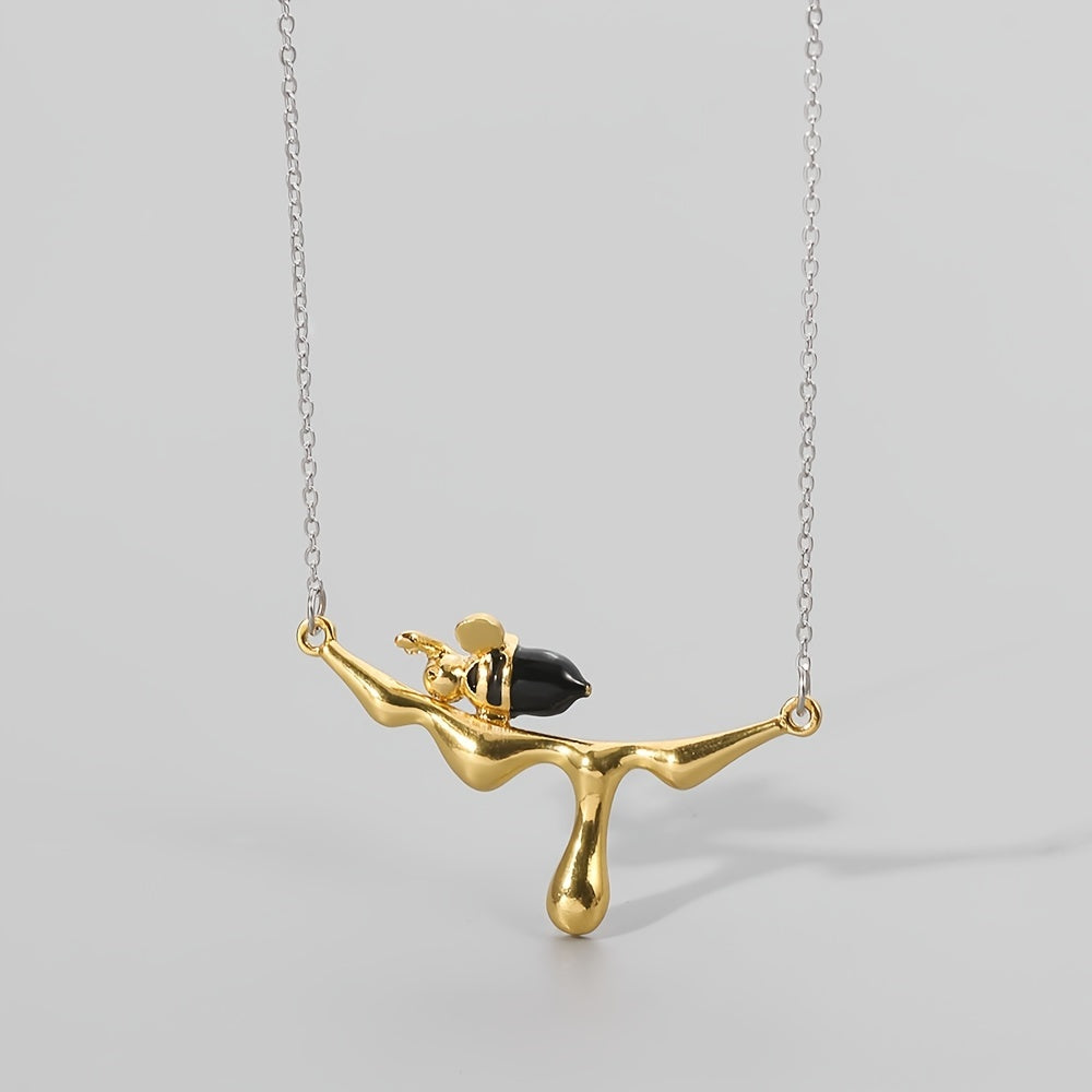 Bee & Water Drop Honey Necklace Men's Pendant