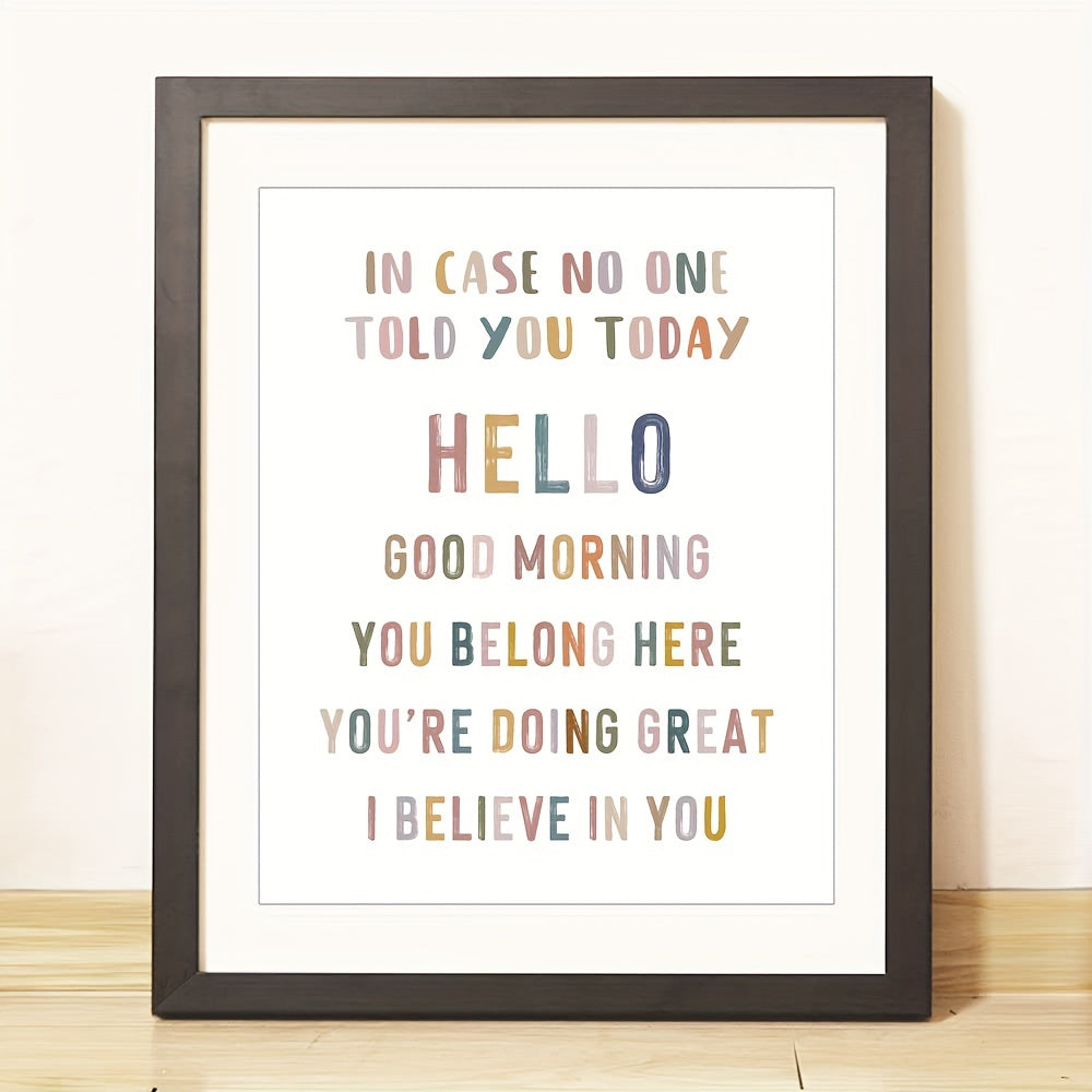 I Believe In You Classroom Wall Decor Positive Inspirational Quote 8x10in Print