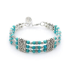 Boho Beaded Bracelet Feather Pendant Hand Jewelry
