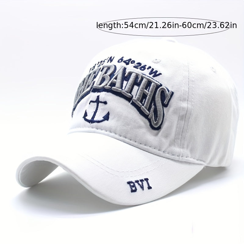Vintage Anchor Embroidery Baseball Cap Classic Dad Hat
