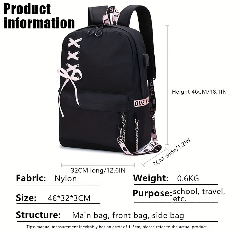 Large Capacity Canvas Travel Backpack with USB Charging Port