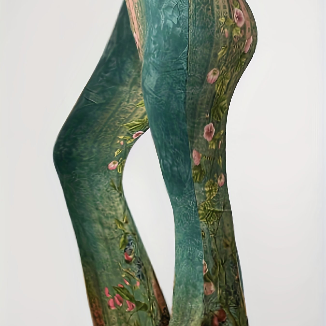 Floral Print High Rise Flared Pants