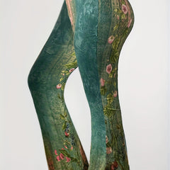 Floral Print High Rise Flared Pants