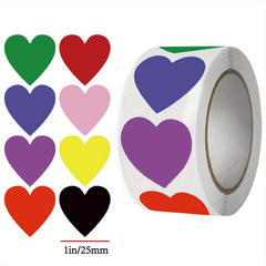 500pcs Copper Paper Thank You Stickers Colorful Heart-shaped Sealing Stickers