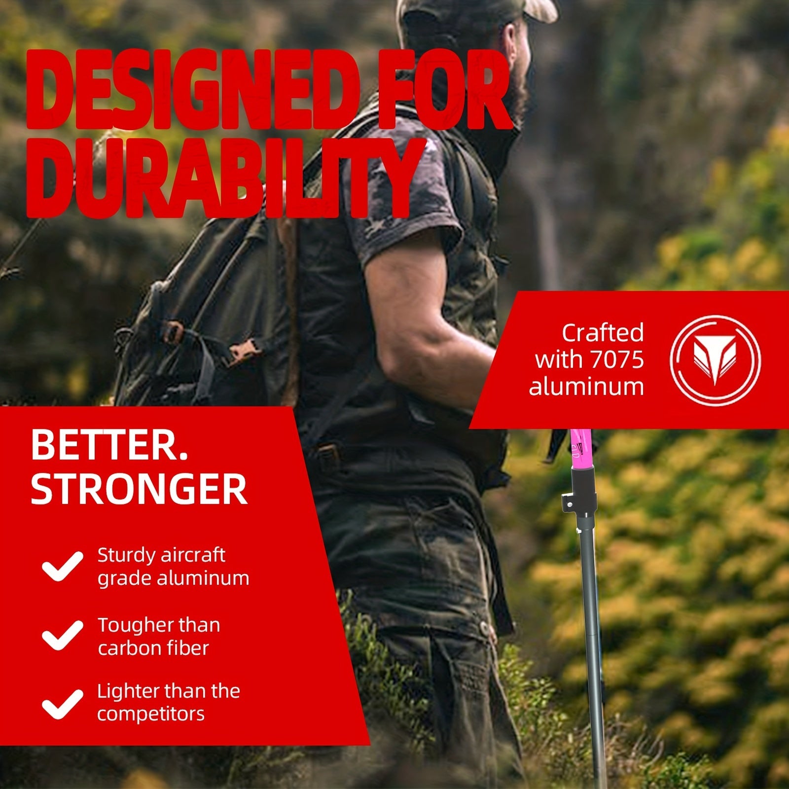 Portable Aluminum Hiking Pole with Enhanced Stability