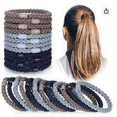 12pcs Elastic Hair Rope Braided Ponytail Hair Accessories Headband Hair Tie