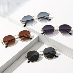 Men's Metal Frame Sunglasses Geometric Design