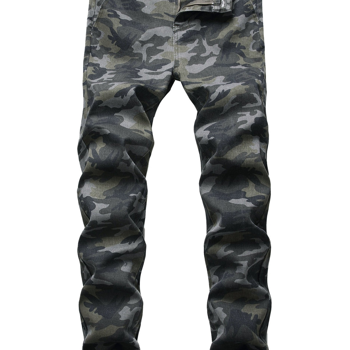 Camouflage Slim Fit Jeans Men's Casual Street Style Denim Pants