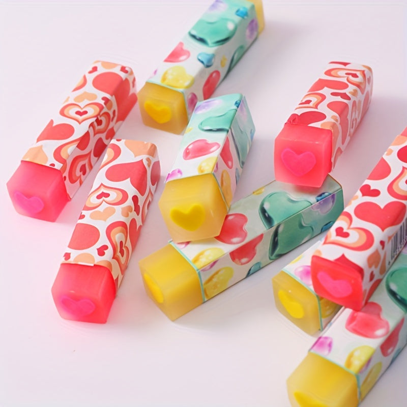 2pcs Love Pencil Erasers Fun Desk Pet Erasers