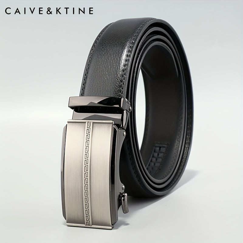 Caivektine Men's Cowhide Belt Business Casual Leather Belt