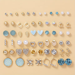 30 Pairs Assorted Heart Cherry Alloy Earrings Set for Women Girls
