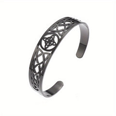 Stainless Steel Witch Knot Adjustable Open Cuff Bracelet