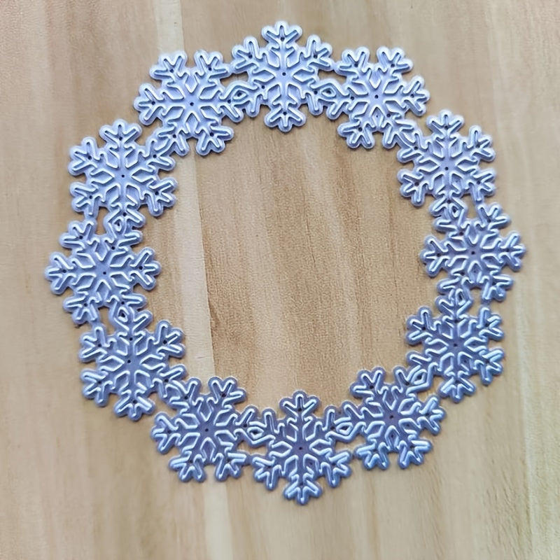 Christmas Snowflakes Wreath Metal Cutting Dies DIY Scrapbooking Craft Stencil