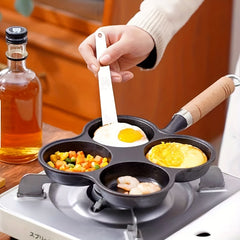 Nonstick 4 Cup Cast Iron Egg Frying Pan Divided Breakfast Skillet Pan