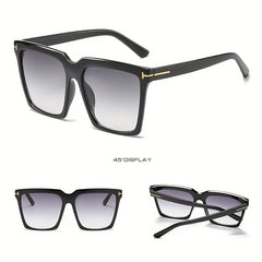 Oversized Square Sunglasses Casual Gradient UV400