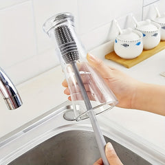 Long Handle Silicone Brush for Thoroughly Cleaning Cups