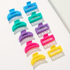 10PCS Multicolor Painted Hair Claw Hollow Square Small Shark Claw