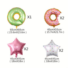 7pcs Donut Aluminum Balloons Set for Birthday Party