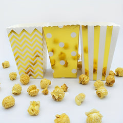 12pcs Dot Wave Striped Popcorn Boxes for Xmas Weddings Birthdays