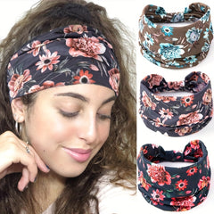 Bohemian Daisy Flower Print Headband