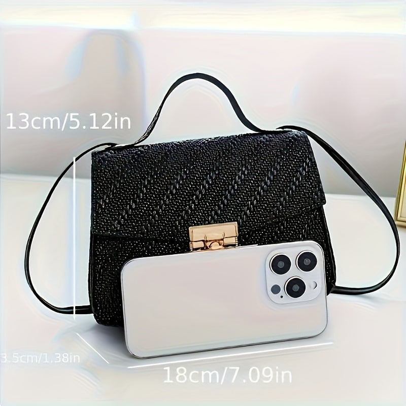 Stylish Faux Leather Crossbody Bag Small Shoulder Bag Pink Green