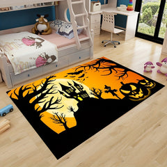 Halloween Bat Pattern Area Rug Anti Slip Washable Carpet