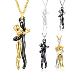 Couple Hug Pendant Necklace