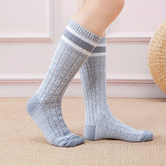 3 Pairs Striped Crew Socks Comfy & Breathable College Style Socks Women's Stocki