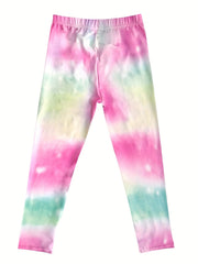 Girls Tie Dye Stretch Soft Leggings Elastic Waist Athletic Tight Slim Yoga Pants