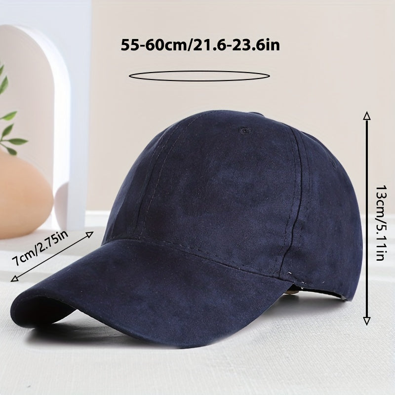 Vintage Suede Baseball Cap Solid Unisex Waterproof Dad Hats Casual
