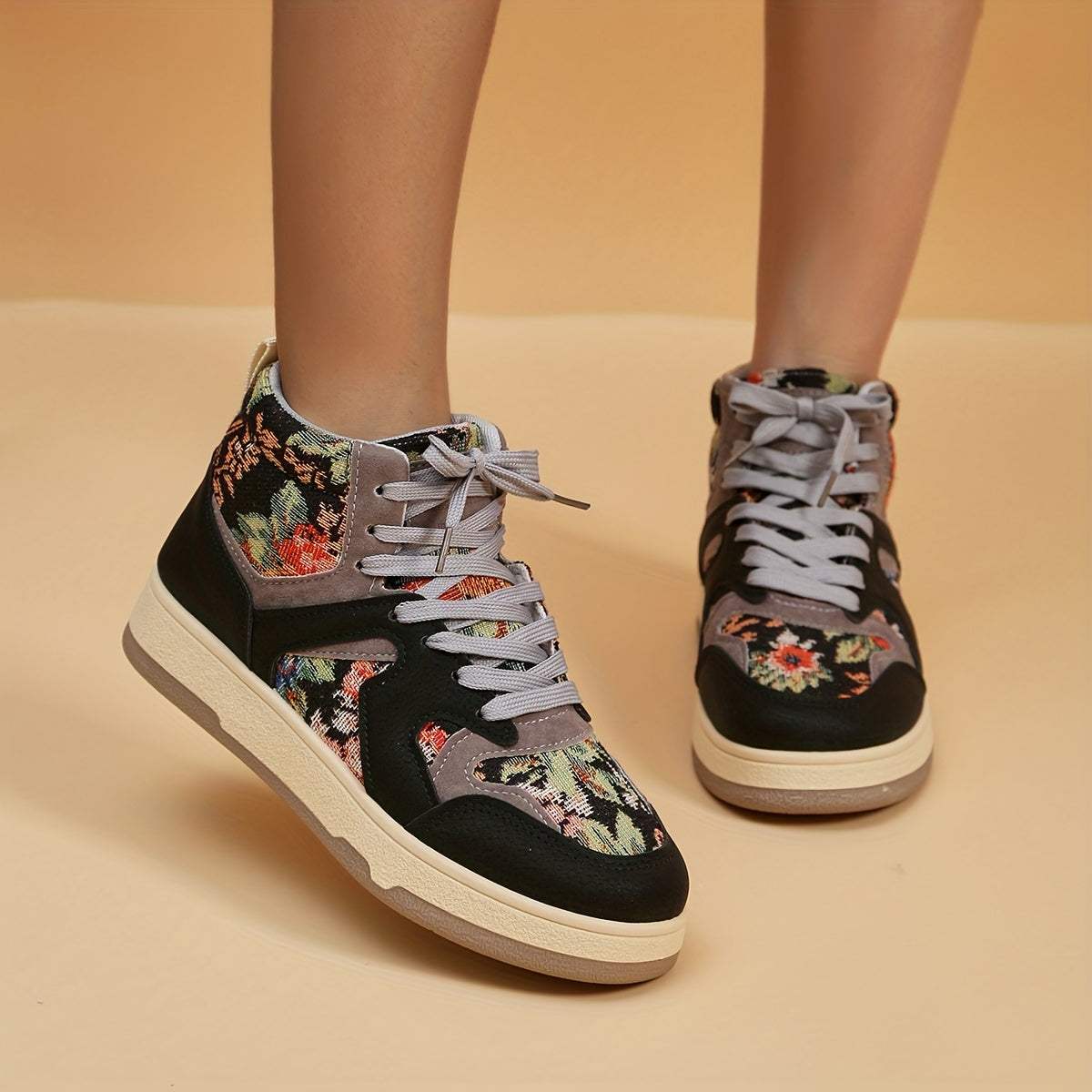 Women's Floral Print Skate Shoes Lightweight Breathable