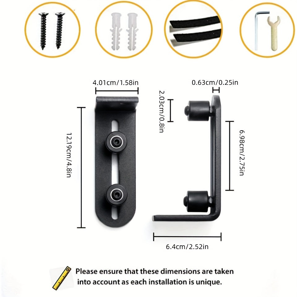 2pcs Barn Door Floor Guide Adjustable Roller Sliding Unique Guidance