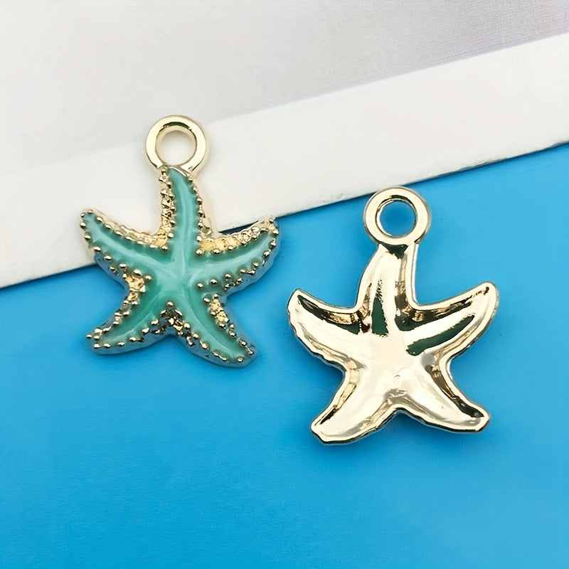 10pcs Zinc Alloy Starfish Pendants for DIY Jewelry Making