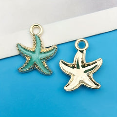 10pcs Zinc Alloy Starfish Pendants for DIY Jewelry Making