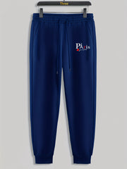 Paris Tower Print Men's Drawstring Sweatpants for Running Jogging