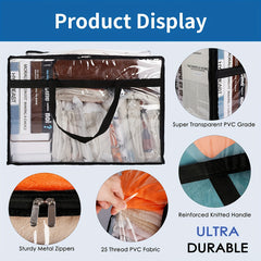 4pcs Plastic Storage Bags with Zippers and Handles