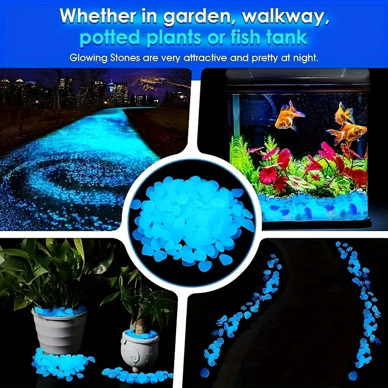 100pcs Light Luminous Glowing Stones Multicolor Glow Stone for Gardens