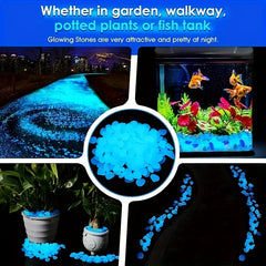 100pcs Light Luminous Glowing Stones Multicolor Glow Stone for Gardens