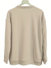 Halloween Pumpkin Print Crew Neck Sweatshirt for Women
