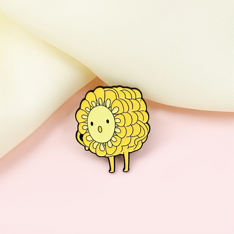 Yellow Corn Cartoon Brooch For Men