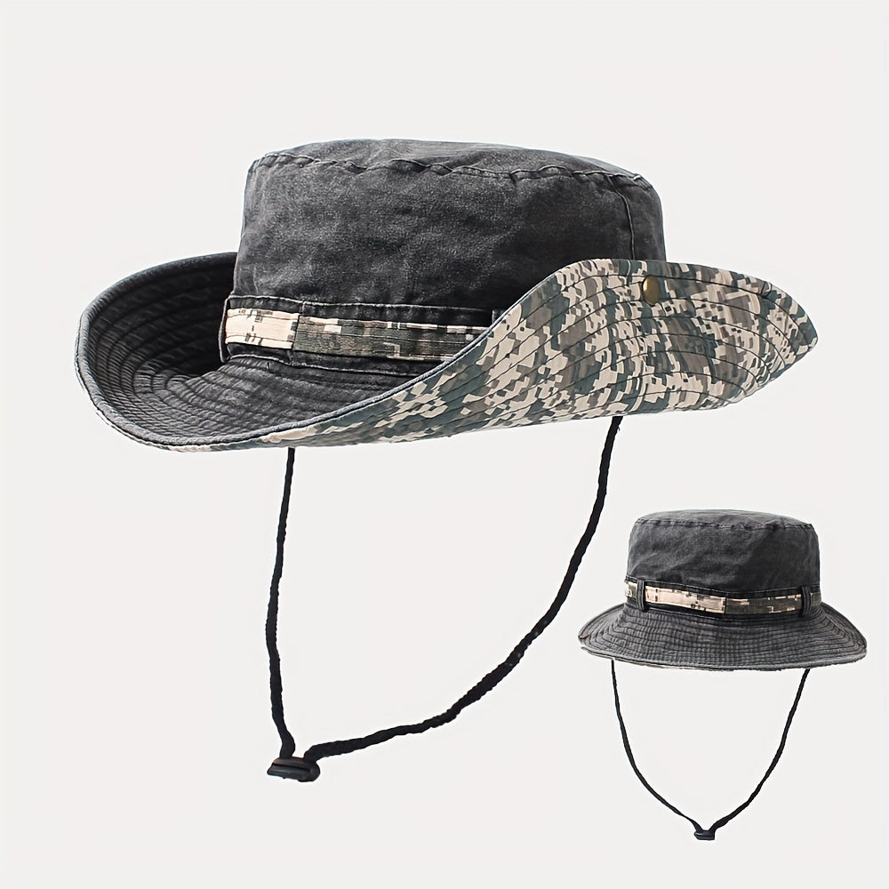 Camouflage Bucket Hat Wide Brim Sun Hat Unisex