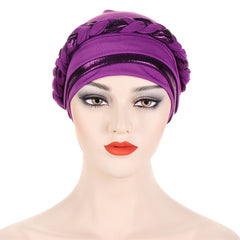 Braided Twist Turban Hat Block Beanies Women's Bandana Outdoor Hijab Hat