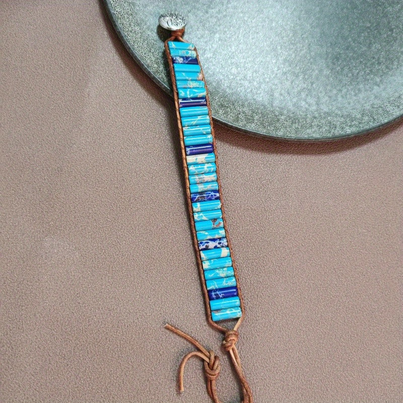 Colorful Stone Braided Bracelet Adjustable Rope Hand Bracelet Energy Healing